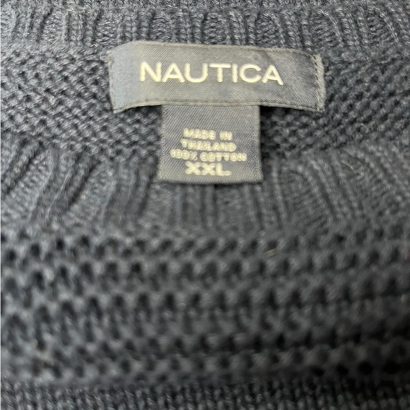 Nautica Black Crewneck Sweater with Gold Accents - Picture 3 of 9